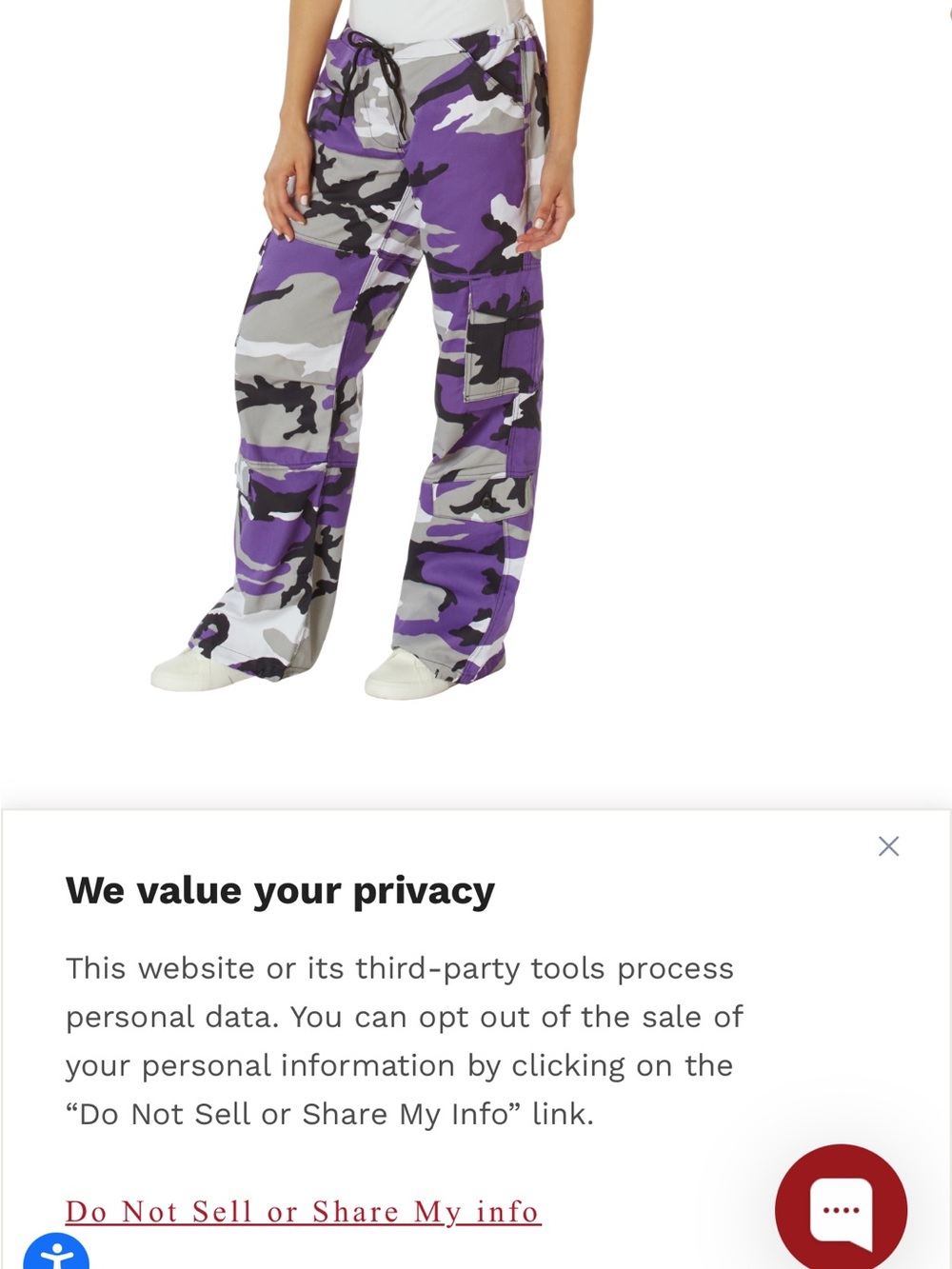 Rothco Purple Camo Cargo Joggers - Women's Utility Track Pants